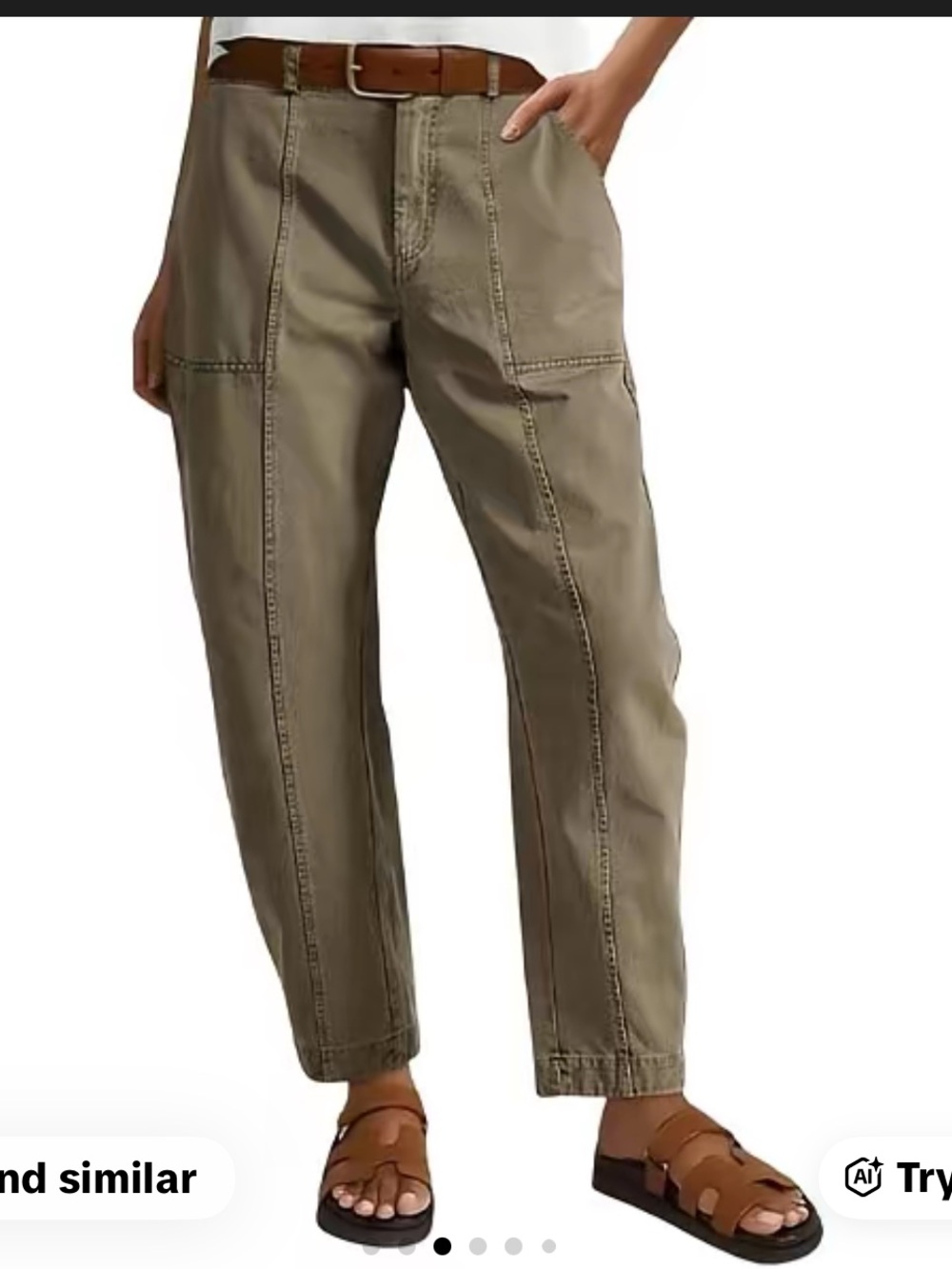 NWT Olive Mid-Waist Baby Barrel Fit Pants  XXL FLAMINGALS